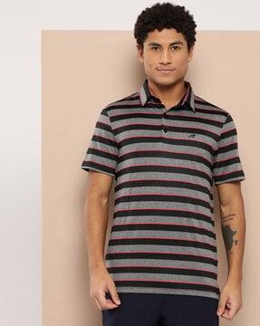 men striped regular fit polo t-shirt