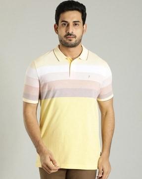 men striped regular fit polo t-shirt