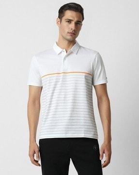 men striped regular fit polo t-shirt