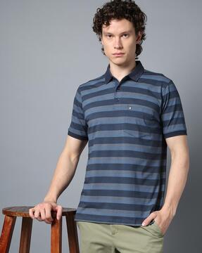 men striped regular fit polo t-shirt