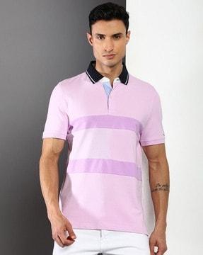 men striped regular fit polo t-shirt