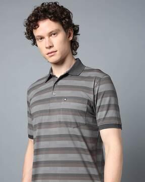 men striped regular fit polo t-shirt