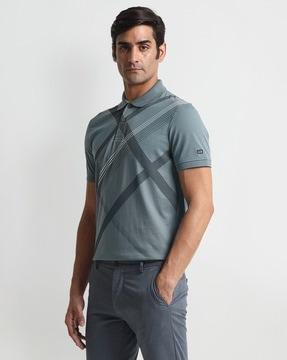 men striped regular fit polo t-shirt