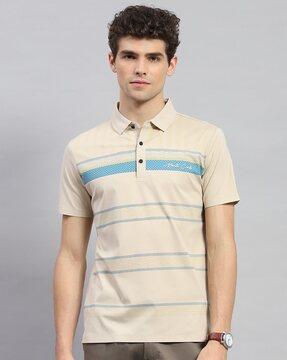 men striped regular fit polo t-shirt