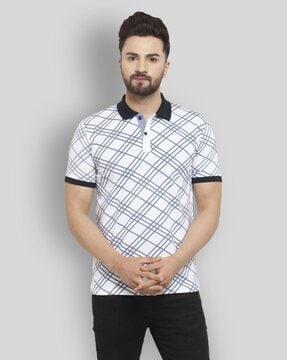 men striped regular fit polo t-shirt