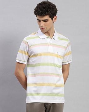 men striped regular fit polo t-shirt