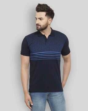 men striped regular fit polo t-shirt