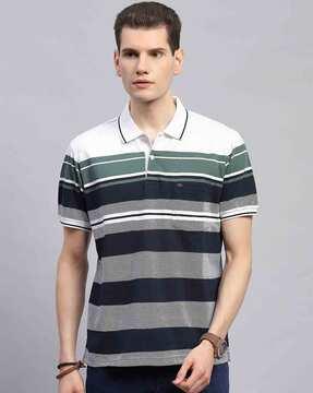 men striped regular fit polo t-shirt