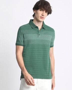 men striped regular fit polo t-shirt