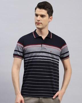 men striped regular fit polo t-shirt