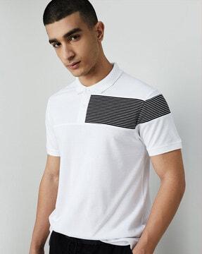 men striped regular fit polo t-shirt