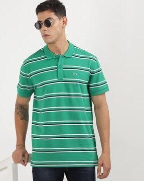 men striped regular fit polo t-shirt