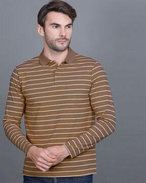 men striped regular fit polo t-shirt