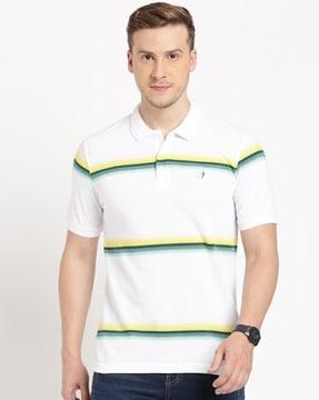 men striped regular fit polo t-shirt