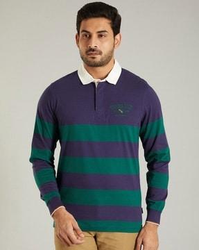 men striped regular fit polo t-shirt