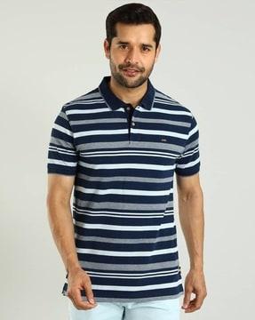 men striped regular fit polo t-shirt