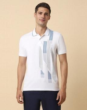 men striped regular fit polo t-shirt