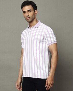 men striped regular fit polo t-shirt