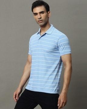 men striped regular fit polo t-shirt