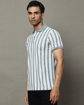 men striped regular fit polo t-shirt