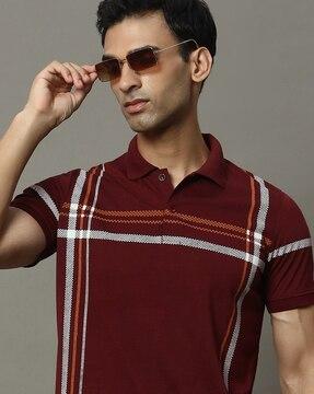 men striped regular fit polo t-shirt