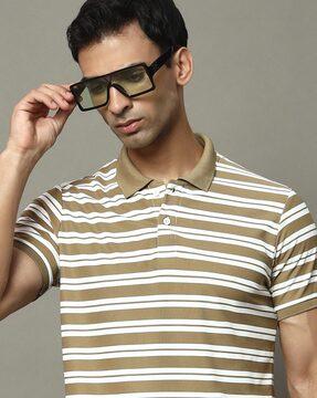 men striped regular fit polo t-shirt