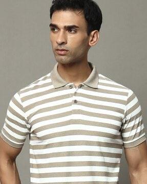 men striped regular fit polo t-shirt