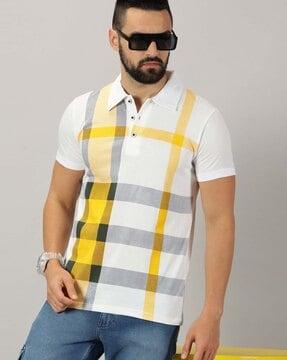 men striped regular fit polo t-shirt