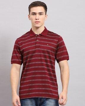 men striped regular fit polo t-shirt