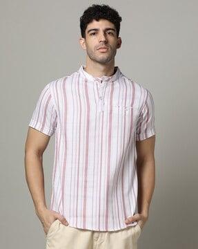 men striped regular fit shirt kurta