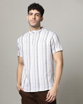 men striped regular fit shirt kurta