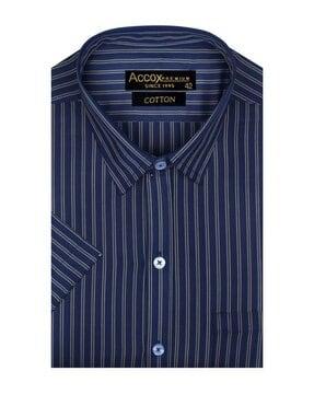 men striped regular fit shirt