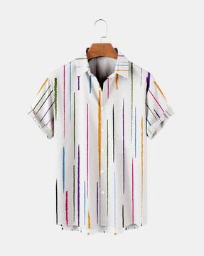 men striped regular fit shirt