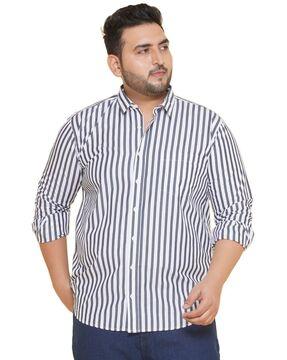 men striped regular fit shirt