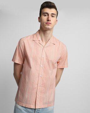 men striped regular fit shirt