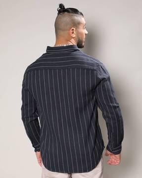 men striped regular fit shirt