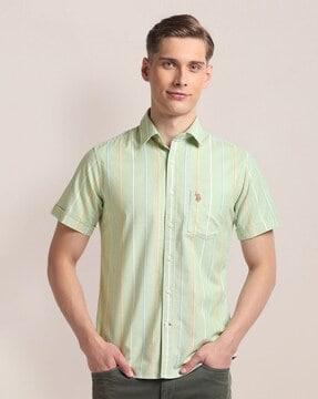 men striped regular fit shirt