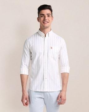 men striped regular fit shirt