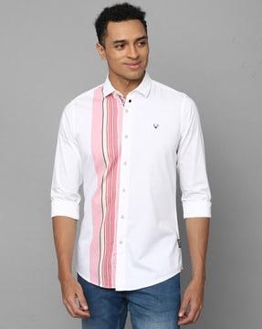 men striped regular fit shirt