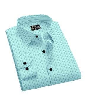 men striped regular fit shirt