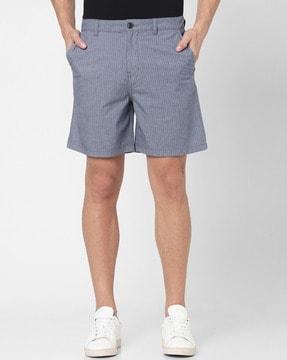 men striped regular fit shorts