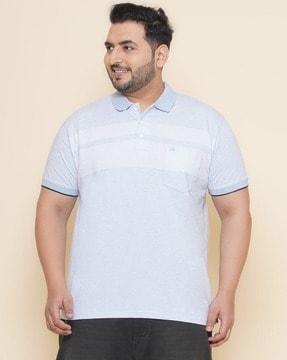 men striped regular fit t-shirt with patch pocket