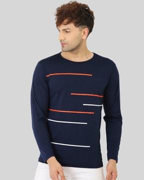 men striped regular fit t-shirt