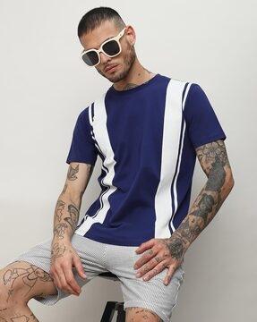 men striped regular fit t-shirt