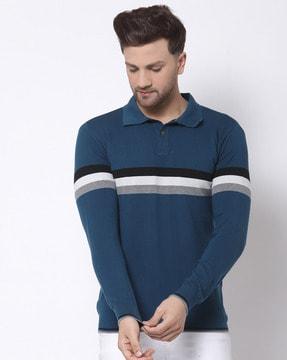 men striped reguler fit polo t-shirt