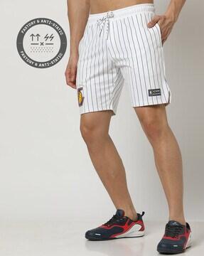 men striped relaxed fit city shorts