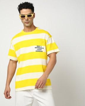 men striped relaxed fit crew-neck t-shirt