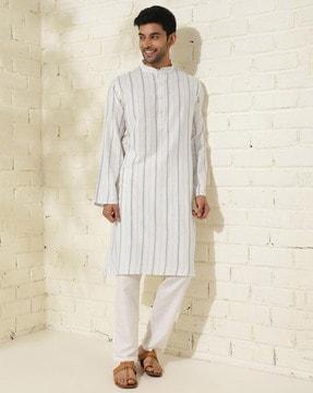 men striped relaxed fit kurta