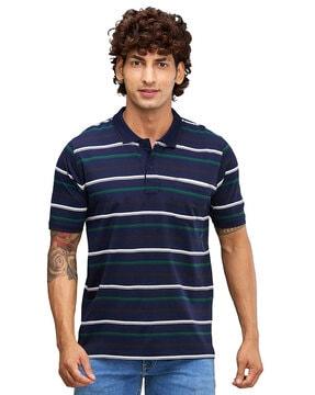 men striped relaxed fit polo t-shirt