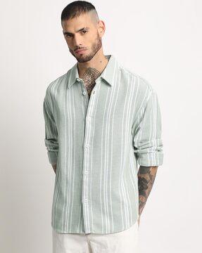 men striped relaxed fit shirt